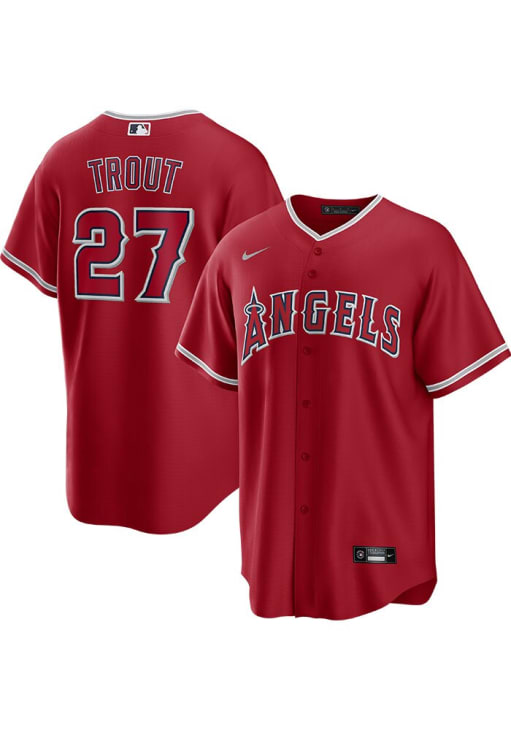 Mike Trout Los Angeles Angels Mens Replica Red Alt Jersey - 17329507