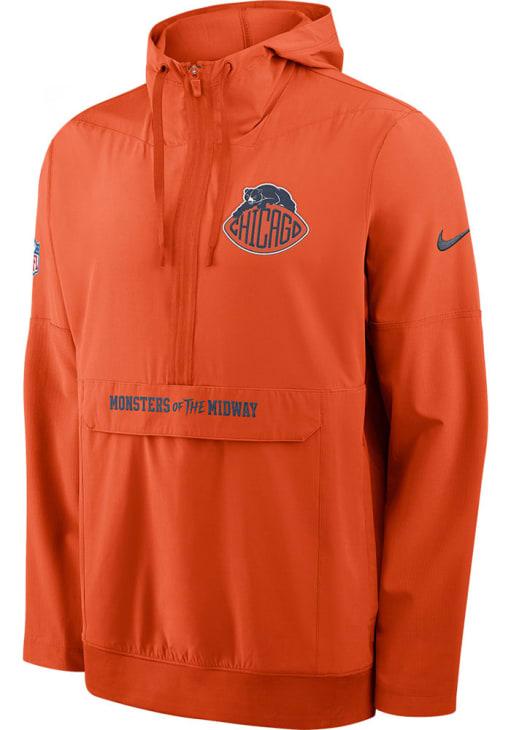 Nike Chicago Bears Mens Sideline Rivalry ORANGE Pullover Jackets