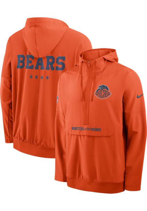 Osugiナイキベースボールブルゾン Nike Chicago Bears Mens Sideline Rivalry ORANGE Pullover Jackets