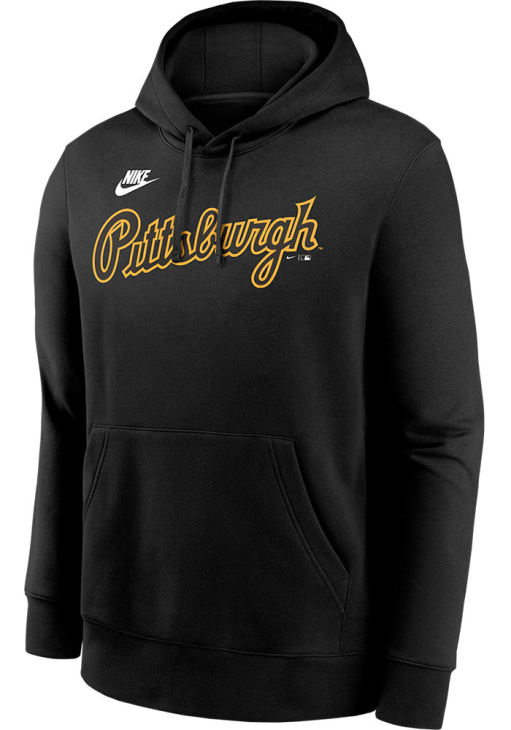 Nike Pittsburgh Pirates Mens BLACK City Connect Script Hoodie
