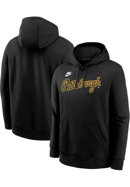 Nike Pittsburgh Pirates Mens BLACK City Connect Script Hoodie