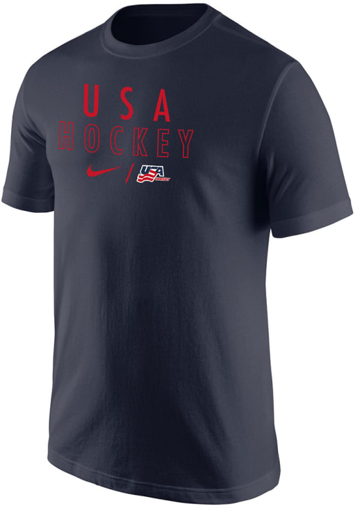 Nike International Hockey USA NAVY Core Cotton Short Sleeve T 