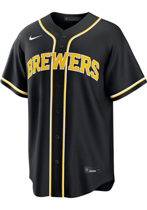 Jackson Chourio Milwaukee Brewers Mens Replica BLACK Carbon Jersey