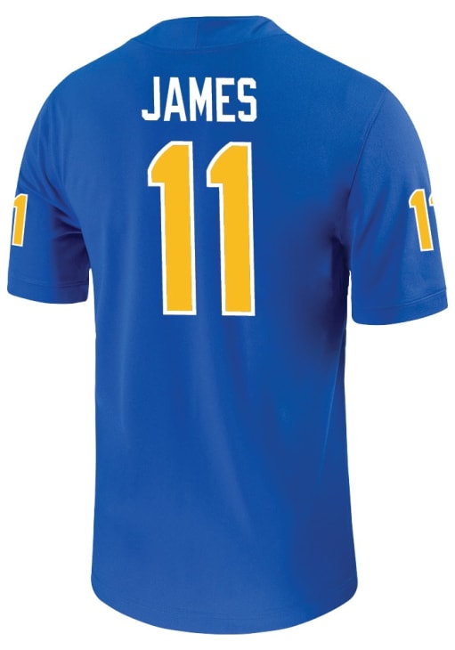Nick James Mens ROYAL Pitt Panthers Football Name And Number