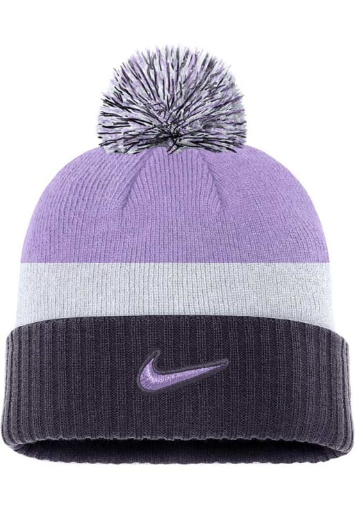 K-State Wildcats Nike PURPLE CLASSIC STRIPE BEANIE Mens Knit Hat