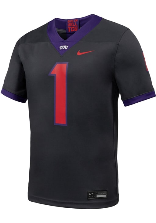 Nike TCU Horned Frogs ANTHRACITE Football Replica Jersey - 198601740 Nike TCU Horned Frogs ANTHRACITE Football Replica Jersey - 198601740