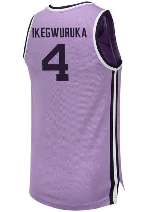 Mobi Ikegwuruka Mens LAVENDER K-State Wildcats NIL Game Basketball