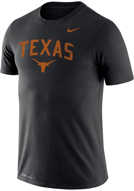 Nike Texas Longhorns BLACK Legend Arch Mascot Design Short Sleeve