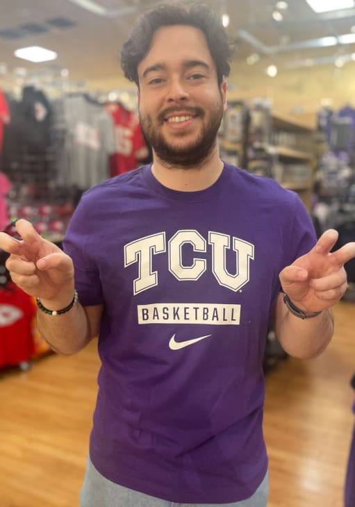 Nike TCU Horned Frogs PURPLE Core Basketball Short Sleeve T Shirt