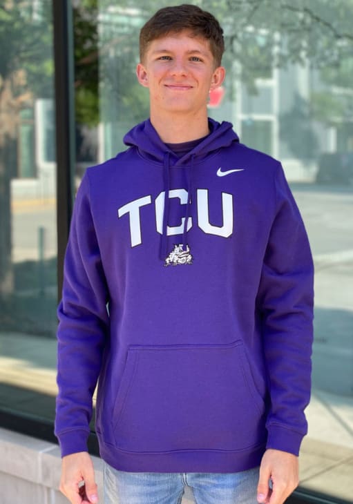 NCAA TCU ホーンドフロッグス NIKE リミテッドジャージ【2XL】 Nike TCU Horned Frogs Mens PURPLE Club Fleece Arch Mascot Hoodie