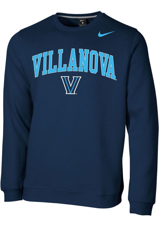 Nike Villanova Wildcats Mens NAVY Club Fleece Crew Sweatshirt