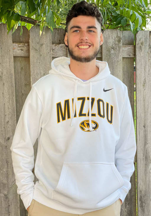Nike Missouri Tigers Mens WHITE Club Fleece Arch Mascot Hoodie
