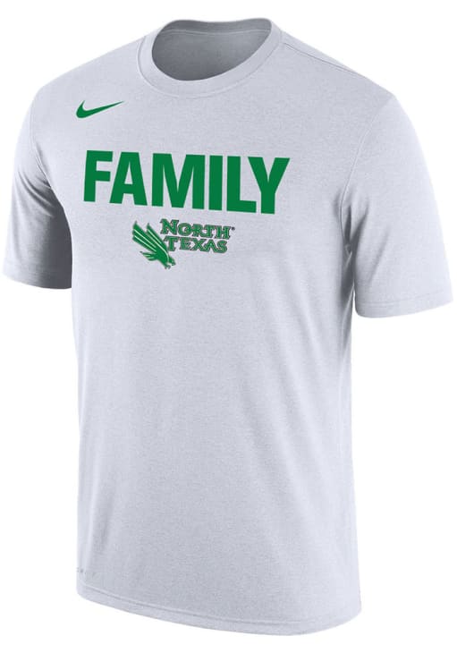 Nike North Texas Mean Green WHITE Family DriFIT Short Sleeve T