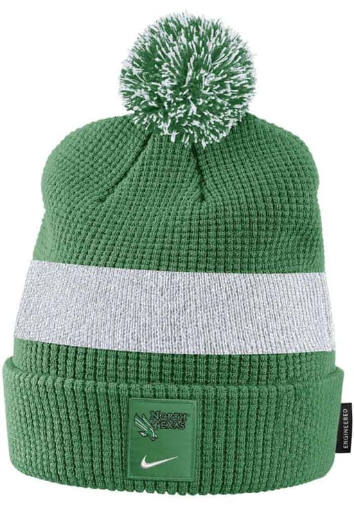 North Texas Mean Green Nike GREEN Sideline Pom Beanie Knit Hat