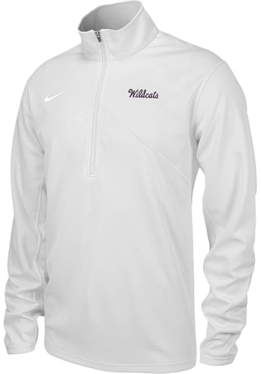 Nike Mens WHITE K-State Wildcats Wildcats Script Long Sleeve Qtr