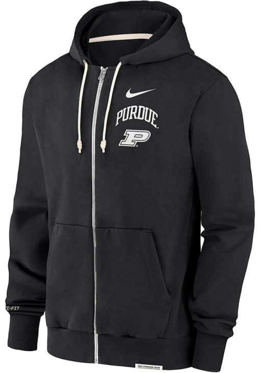 Nike Mens BLACK Purdue Boilermakers Travel Long Sleeve Full Zip