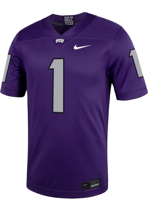 Nike Mens PURPLE TCU Horned Frogs Game Replica Jersey - 19867890