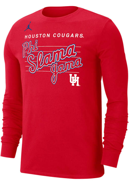 Nike Houston Cougars Basketball Phi Slama Jama Dri Fit Cotton LS