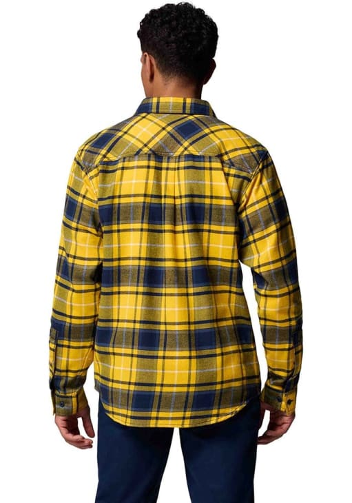 michigan dress shirt Men's Darius Rucker Collection by Fanatics Navy Michigan Wolverines Flannel Plaid Full-Snap Shirt Size: Large