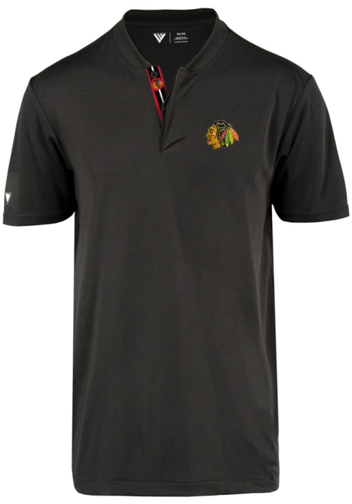 Levelwear Chicago Blackhawks Mens Spark Overlap BLACK Short Sleeve