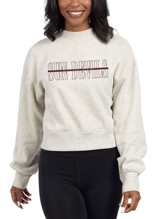Arizona State Sun Devils Womens GREY Hailey Mock Neck Long Sleeve