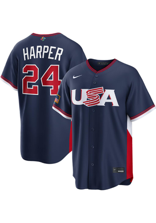 Bryce Harper USA Mens NAVY World Baseball Classic Limited Baseball