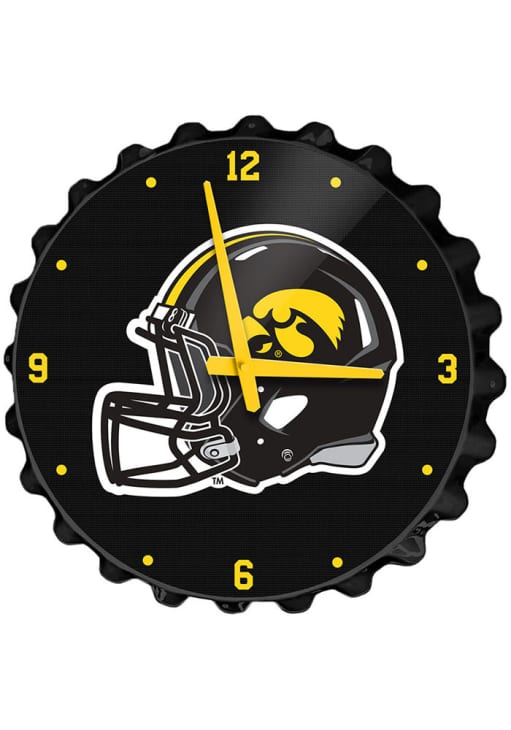 The Fan-Brand Iowa Hawkeyes Helmet Bottle Cap Wall Clock