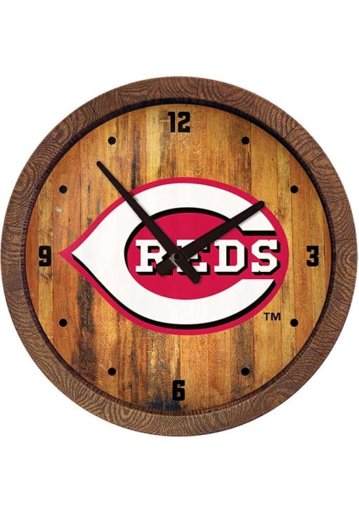Cincinnati Reds Red Faux Wood Barrel Top Wall Clock - 2216136