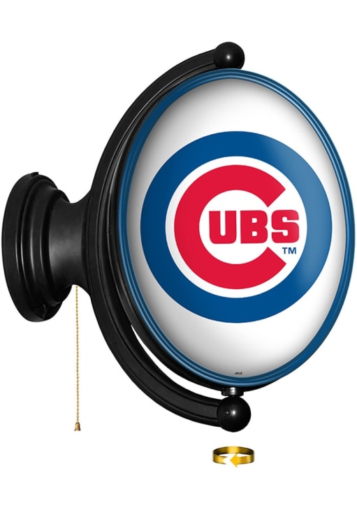 The Fan-Brand Chicago Cubs White Original Oval Rotating Lighted Sign ...