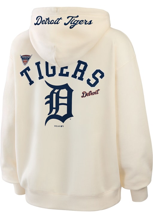 WEAR by Erin Andrews Detroit Tigers Womens White Casual Long Sleeve Full Zip Jacket