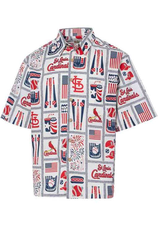 st louis cardinals dress shirt St. Louis Cardinals Navy Blue/White Skyline Gingham Big & Tall Long Sleeve Button Down Dress Shirt by Cutter & Buck