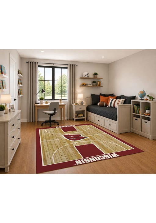 Wisconsin Badgers 6x8 Courtside Interior Rug Red - 2366216