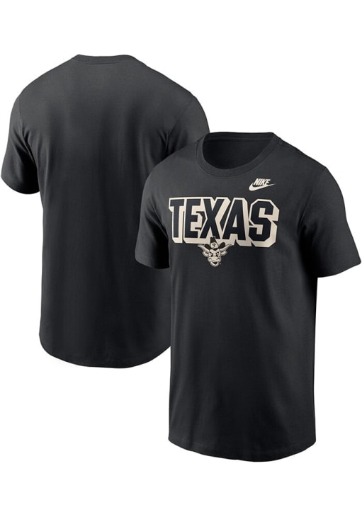 Nike Texas Longhorns Black Cotton Short Sleeve T Shirt