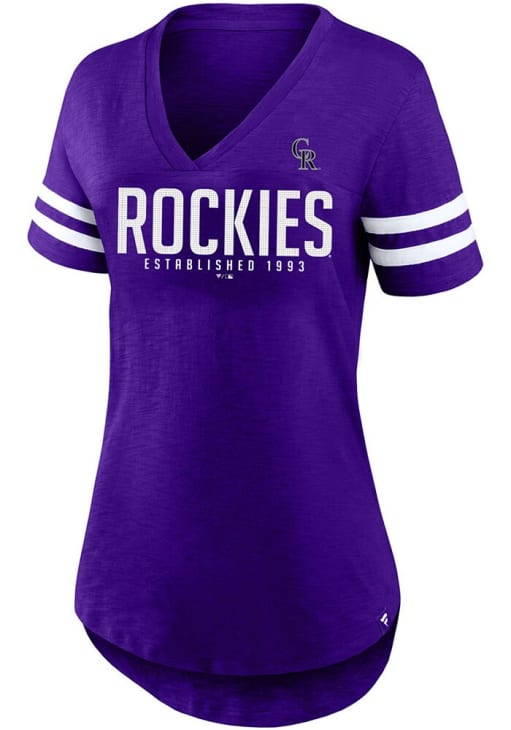 Colorado Rockies Womens PURPLE Rhinestone T-Shirt - 2653023