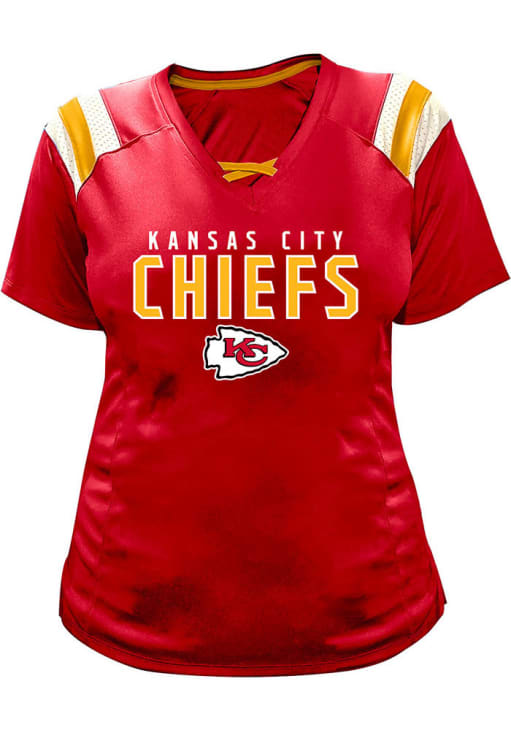 Kansas City Chiefs Womens Mesh Fashion Football Jersey Red, Red, 100% POLYESTER, Size XL