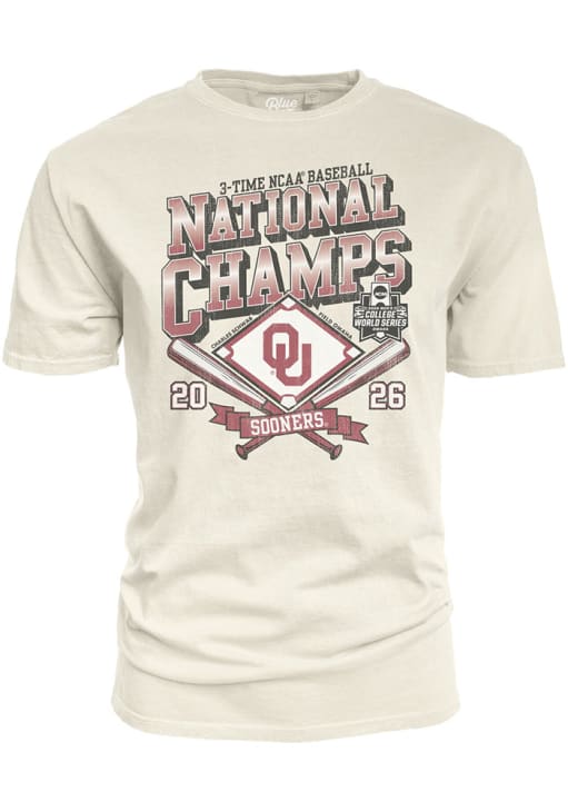 トップス everyone collegiate logo tee shirt Blue 84 Oklahoma Sooners IVORY 2026 College World Series 3- Time