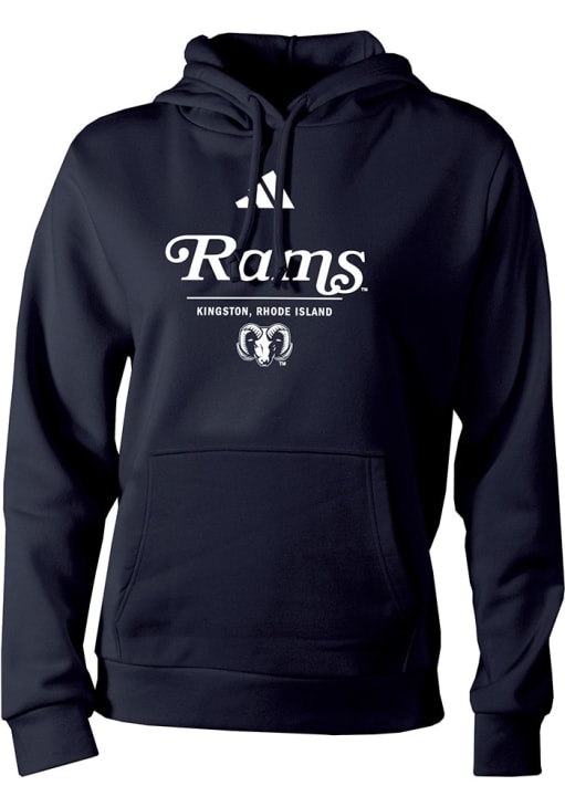 Adidas Rhode Island Rams Womens NAVY Heat Seal Fleece Hoodie