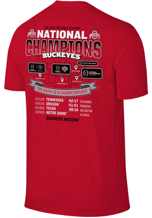 Ohio State Buckeyes Red 2024 Football National Champions Path To