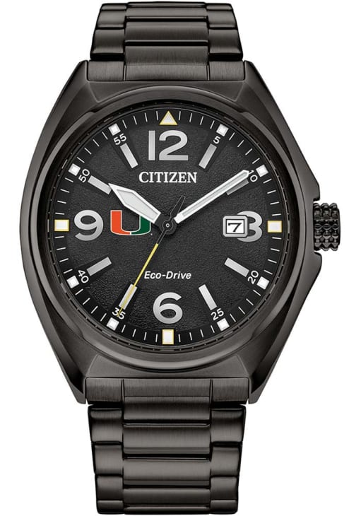 Miami Hurricanes BLACK Eco-Drive Watch - 28997405
