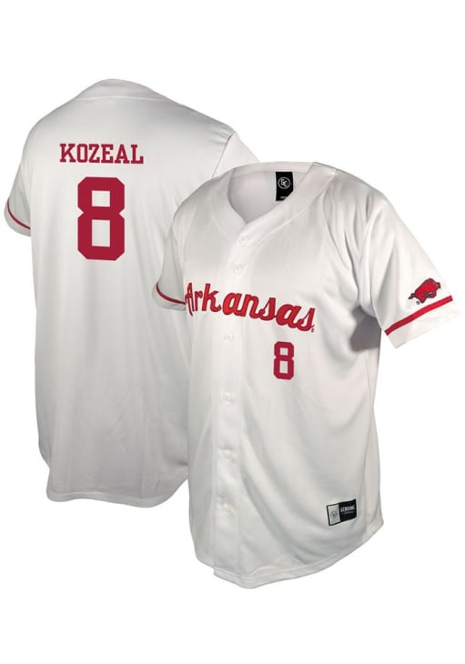 Camden Kozeal Arkansas Razorbacks Mens White NIL - 291859213