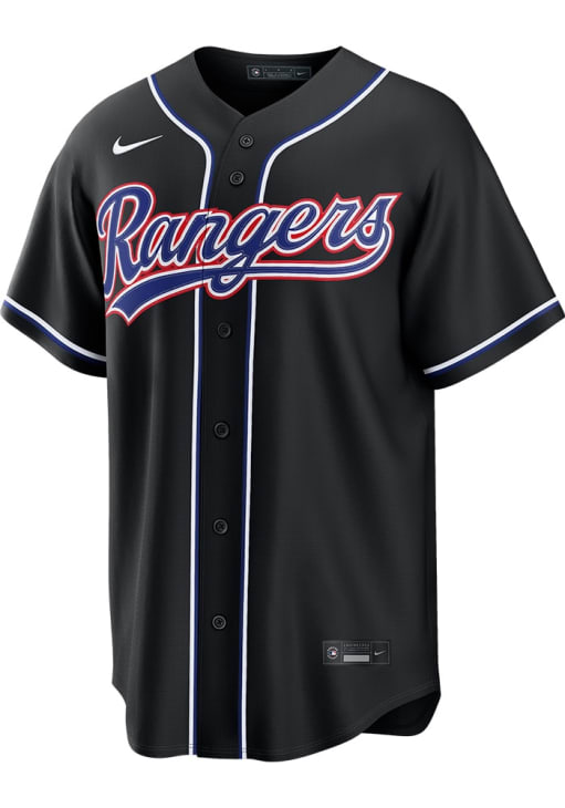 Texas Rangers Mens Nike Replica BLACK Carbon Fashion Jersey - 30278966