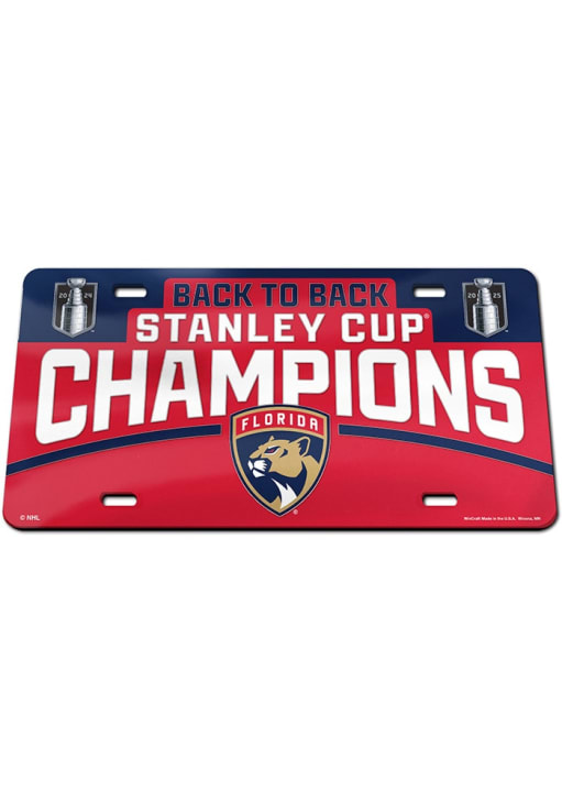 Florida Panthers License Plate- Florida Panthers Red Back to Back