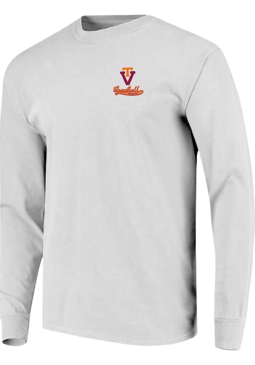 Virginia Tech Hokies Vault Baseball Long Sleeve T Shirt White