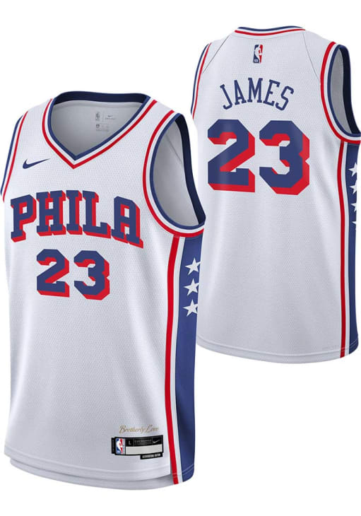 Philadelphia 76ers LeBron James Youth White Association Basketball
