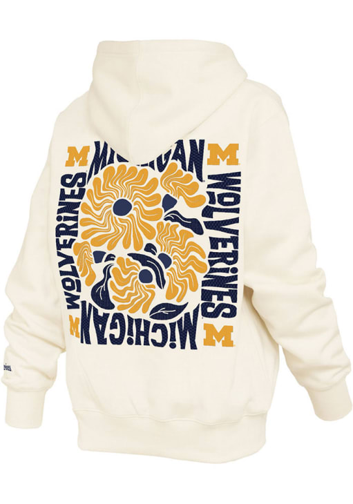 Pressbox Michigan Wolverines Womens IVORY Elena Hoodie - 308535804