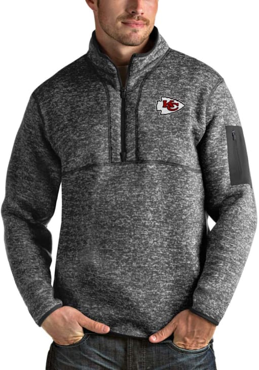 Antigua Kansas City Chiefs Mens BLACK Fortune Pullover - 32304512