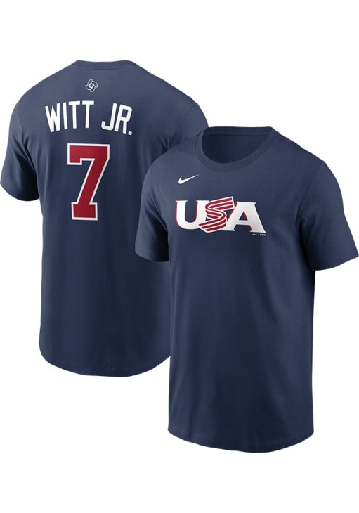 ボビーヴィトンジュニア WITT JR. Tシャツ アメリカ代表 2X L Bobby Witt Jr USA NAVY World Baseball Classic Short Sleeve Player