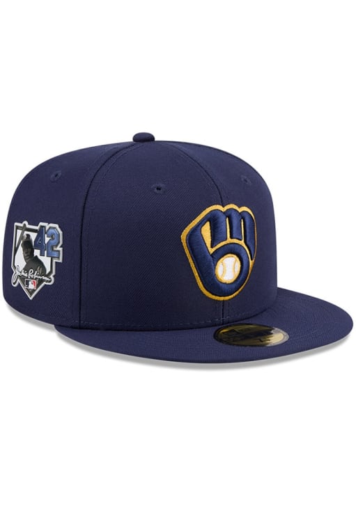 Milwaukee Brewers Mens 2026 Jackie Robinson Day 59FIFTY NAVY New Milwaukee Brewers Mens 2026 Jackie Robinson Day 59FIFTY NAVY New