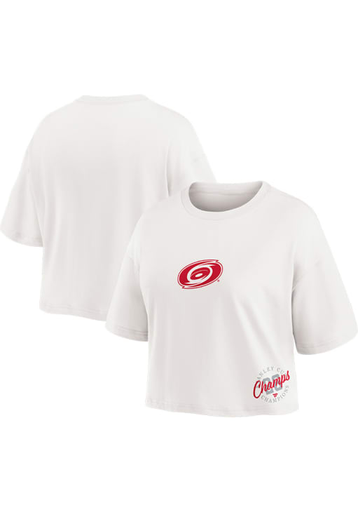 Carolina Hurricanes Womens CREAM 2026 Stanley Cup Champs Script T