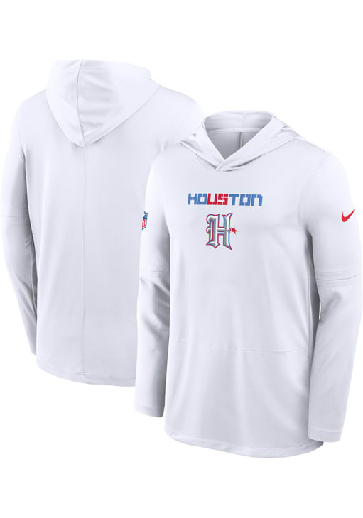 Nike Houston Texans Mens White Sideline Rivalry Lightweight Hoodie